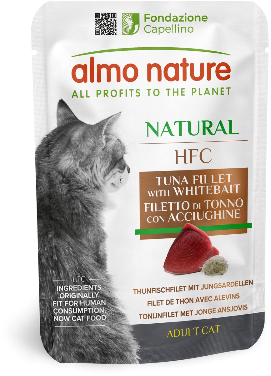 Solidchoice - HFC Natuurlijk Natvoer voor Volwassen Katten met Tonijn en Ansjovis, 24 x 55 g