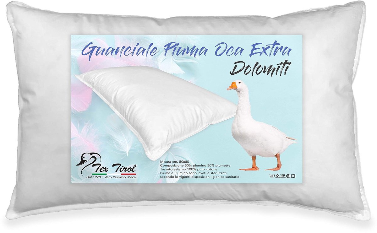 Solidchoice - Dons Kussen van 50% Eendendons, 50% Eendenveertjes