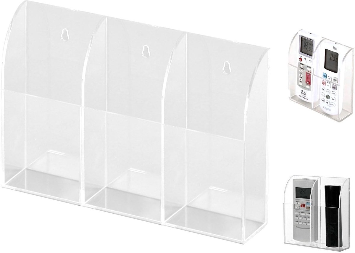 Solidchoice - Wandhouder voor Afstandsbedieningen met 3 Compartimenten