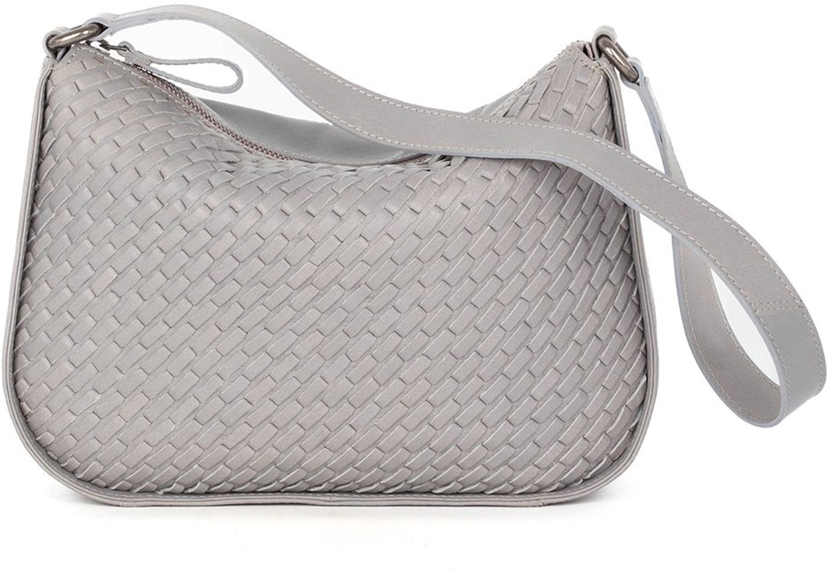 Leren Schoudertas - Coralie - Grijs