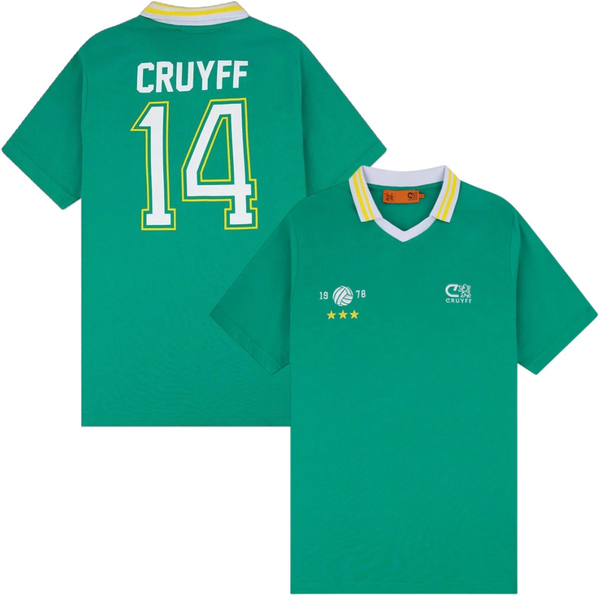 Cruyff - New York Cosmos Retro Voetbalshirt 1978 + 14 - Groen - XL