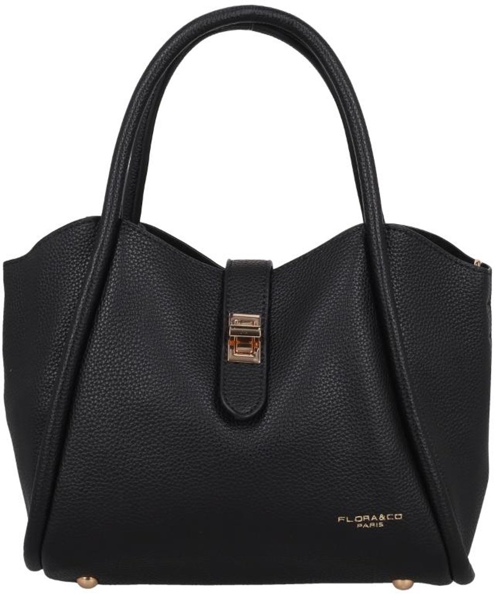 Flora & Co Goldie Medium Handtas Dames - Imitatieleer - Zwart