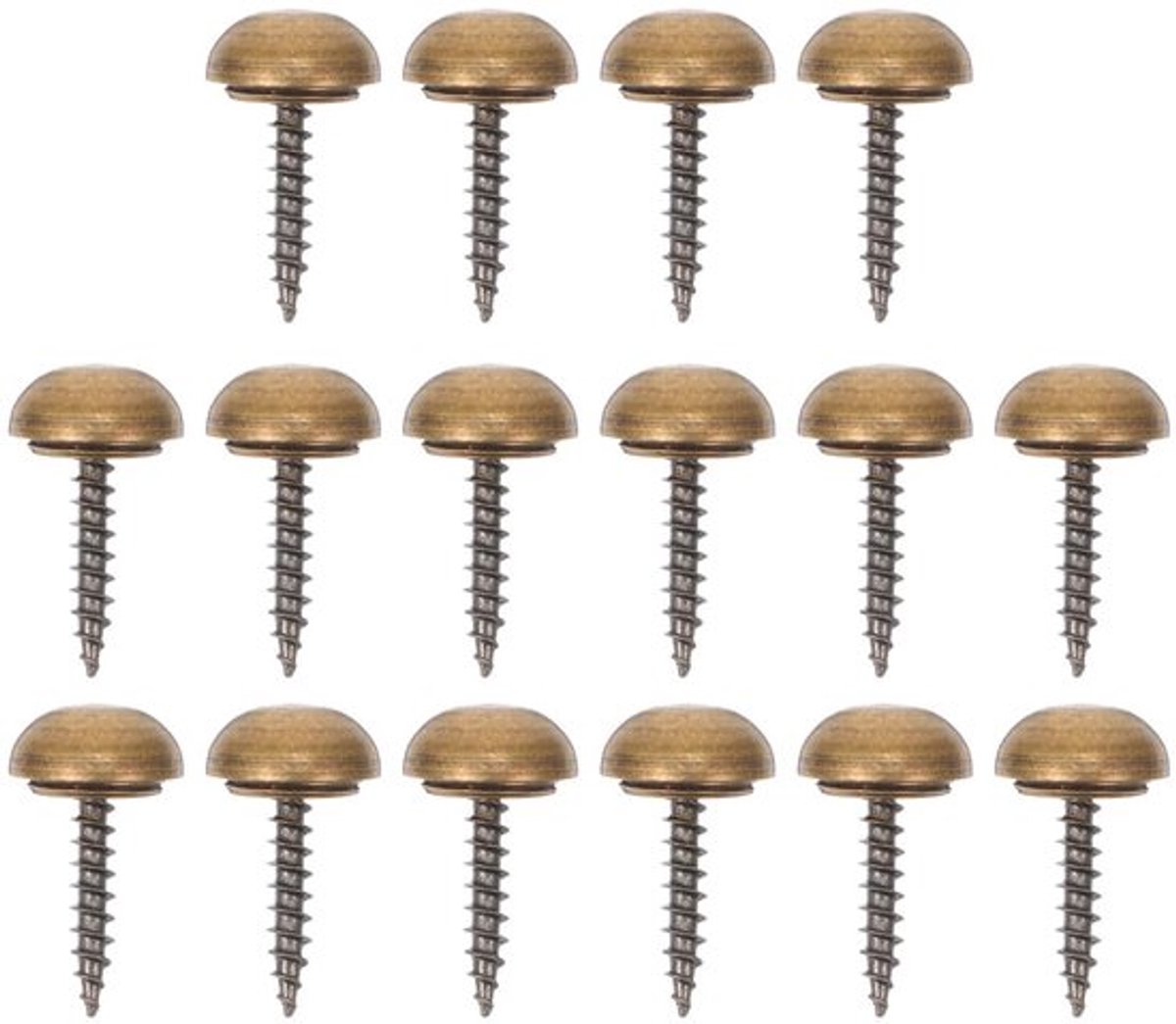 Nagel Spiegel Studs Set - 16-delige Nageldecoratie met Platte Hoofd - Messing Metaal Zelftappende Schroeven