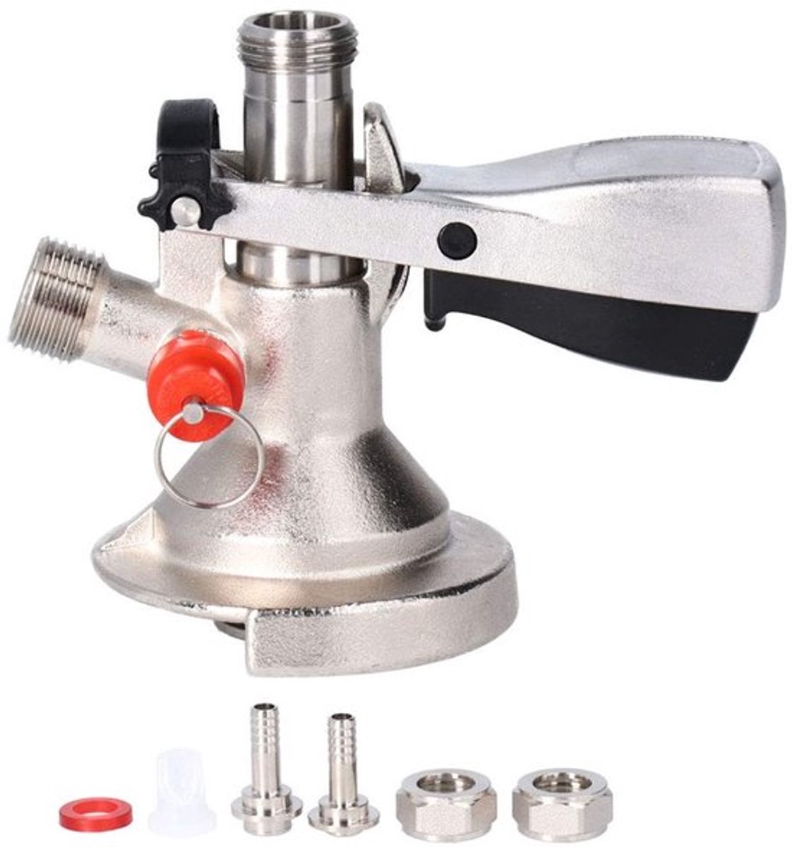 Koppeling G5/8 Type Sankey - Roestvrij Staal - Biervatkoppeling - Connector - Ontlastventiel - Veilig en Lekvrij