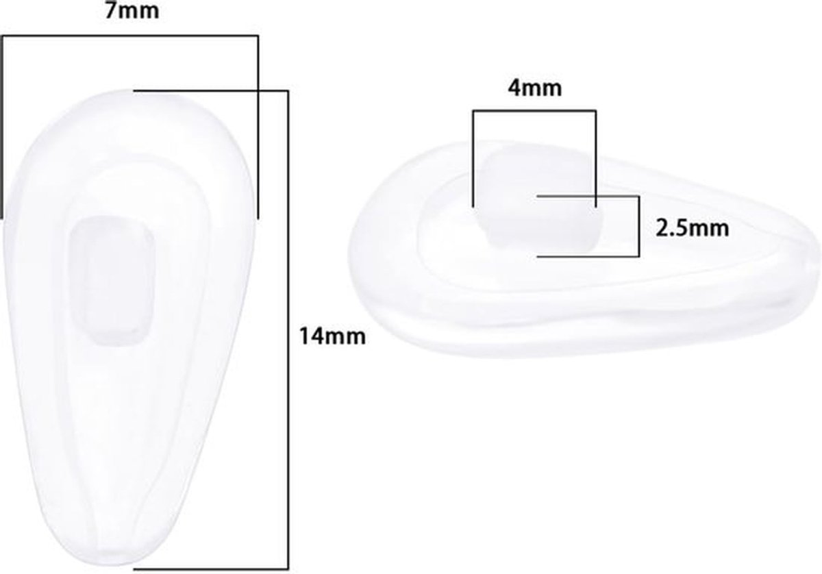Neuspads Siliconen - 10 Paar - Zelfklevend - Airbag Neuskussen - Compatibel met Oakley - Verbeterd Comfort - Neuskussens