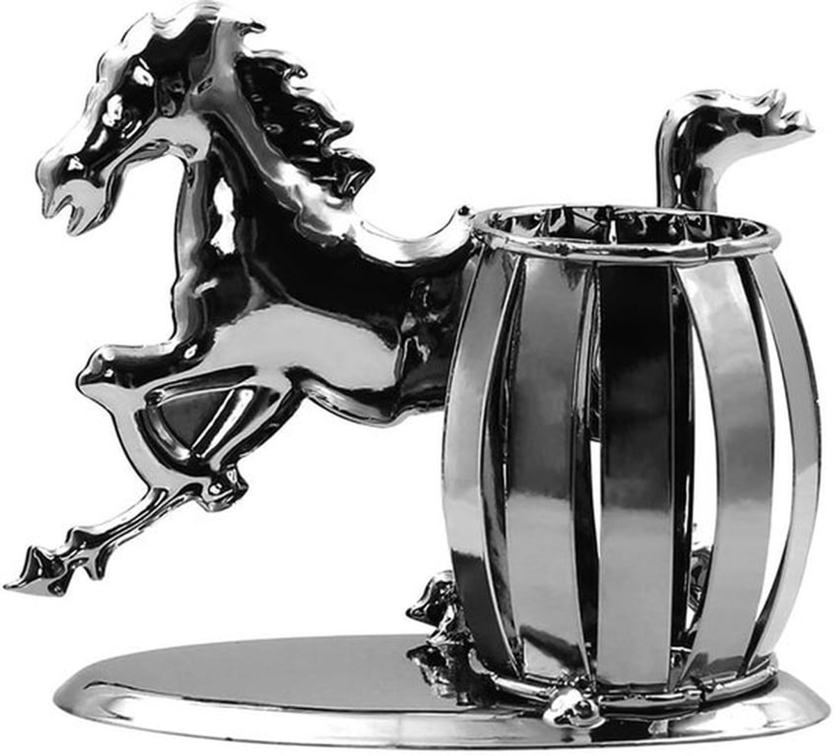 Penhouder Paard - Metalen Potloodhouder - Bureau Organizer - Retro Ornament - Desk Decoratie - Uniek Design - Pennenschaal