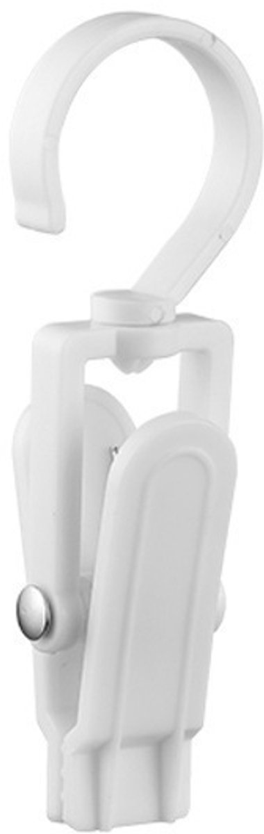 10 stuks - Droogklem - Wasklem - Drooghaak - met 360 graden draaihaak - Sokkenhouder - Robuuste en duurzame plastic kledingklem - Multifunctioneel - Draagbare antislip plastic kledinghouder - Wit