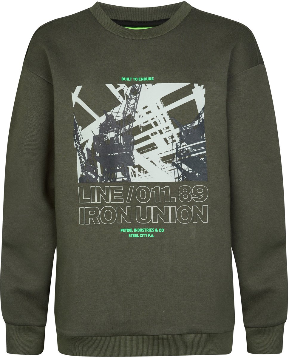 Petrol Industries - Jongens Sweater met print forgebrook - Zwart - Maat 176