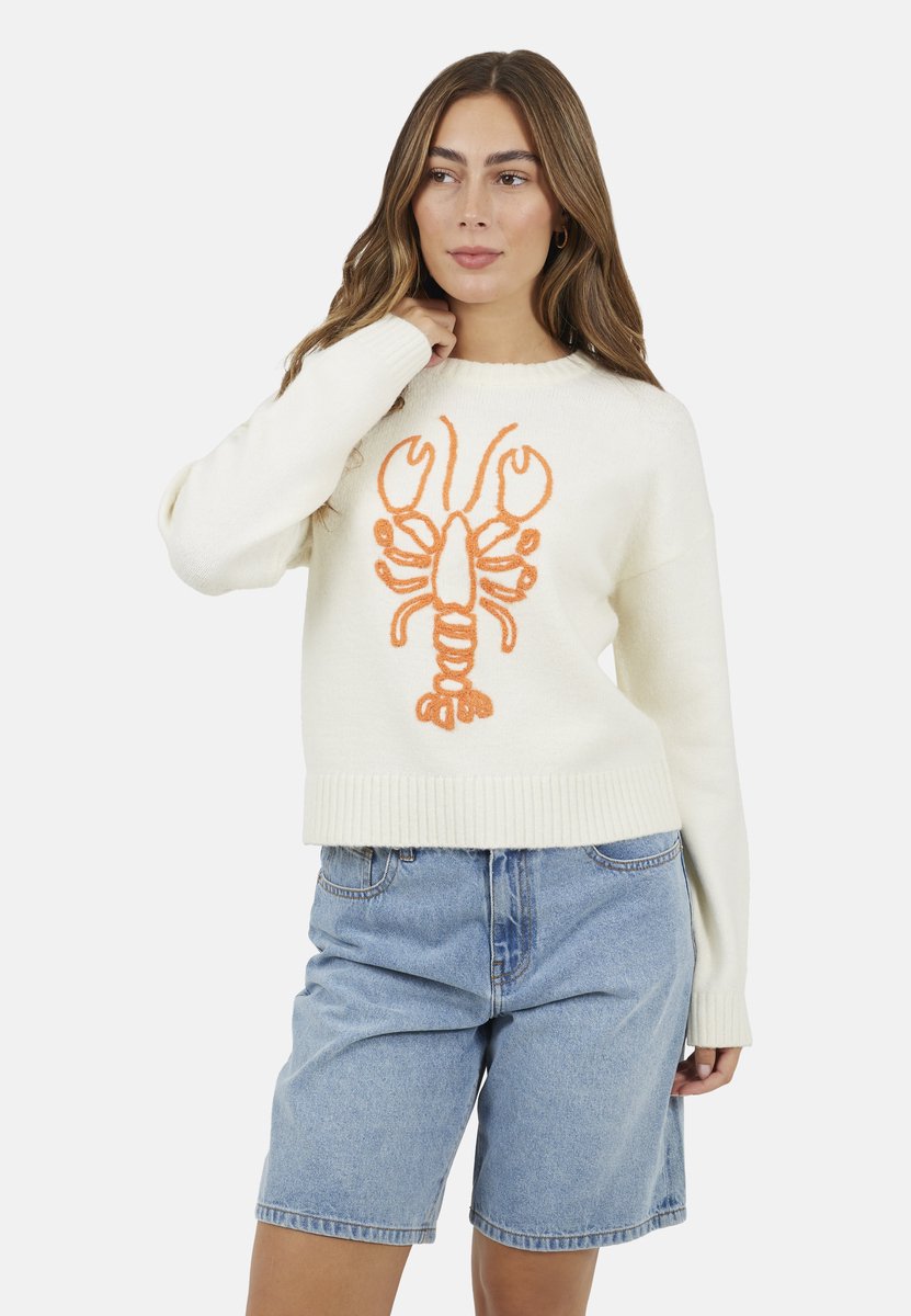 Brave Soul - Outdoortrui - Acryl - Vrouwen - Maat M - gebroken wit