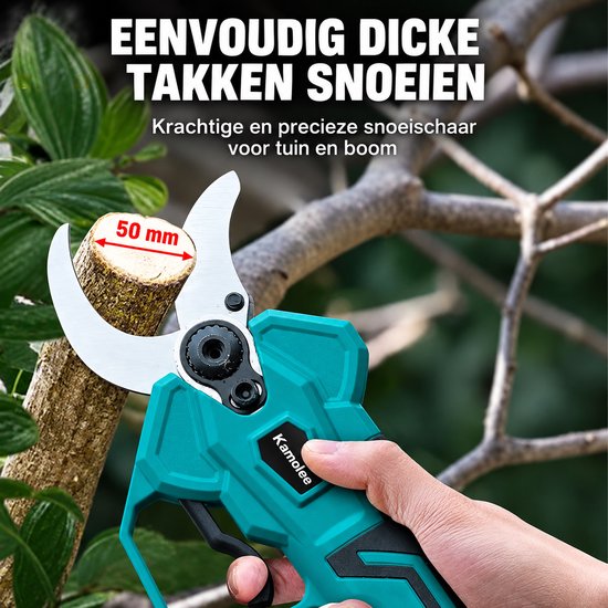 Sello! elektrische snoeischaar 50 mm – draadloos – 2 6.0 Ah accu’s – borstelloze motor – vier standen – instelbare snoeiopening — afbeelding 3