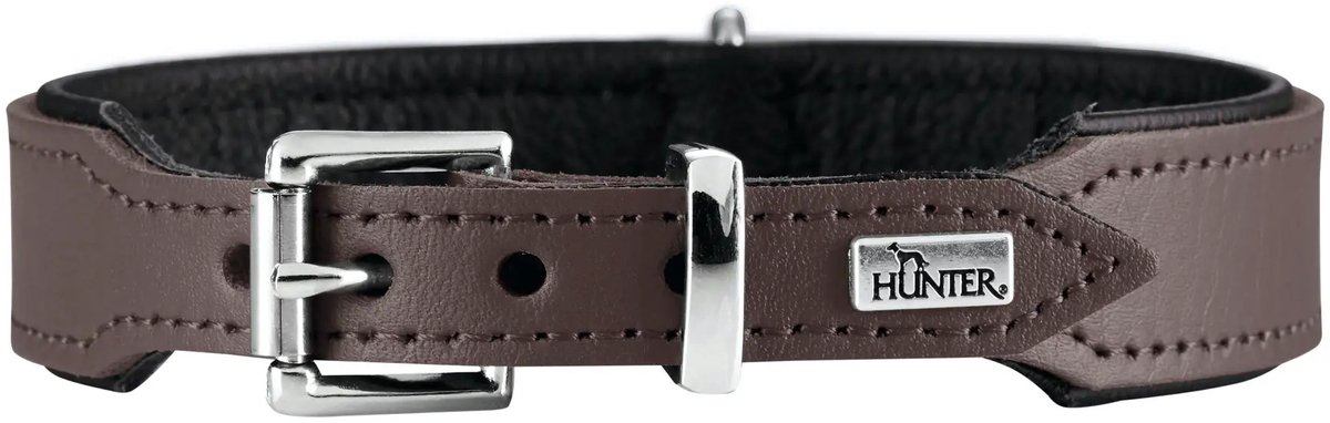 Hunter Hondenhalsband Basic Bruin Maat 42 (34-38 cm)