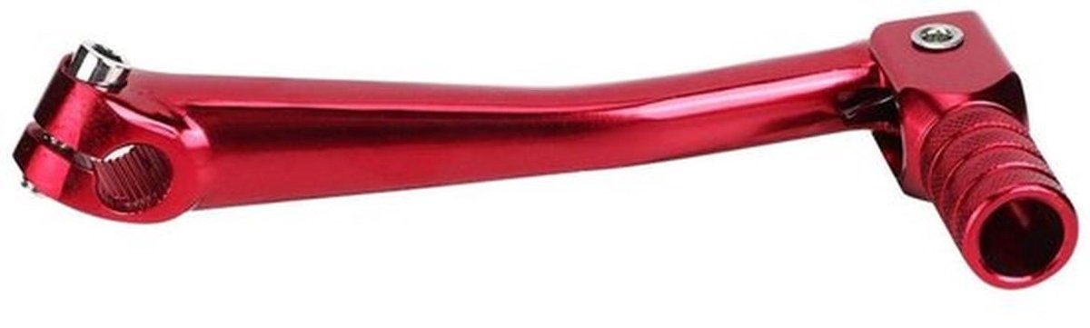 Versnellingspook L-vormig - Rood Aluminium - 15 cm x 6,5 cm - Geschikt voor motorfiets - Schokbestendig - Sterk en duurzaam ontwerp - Versnellingshendel
