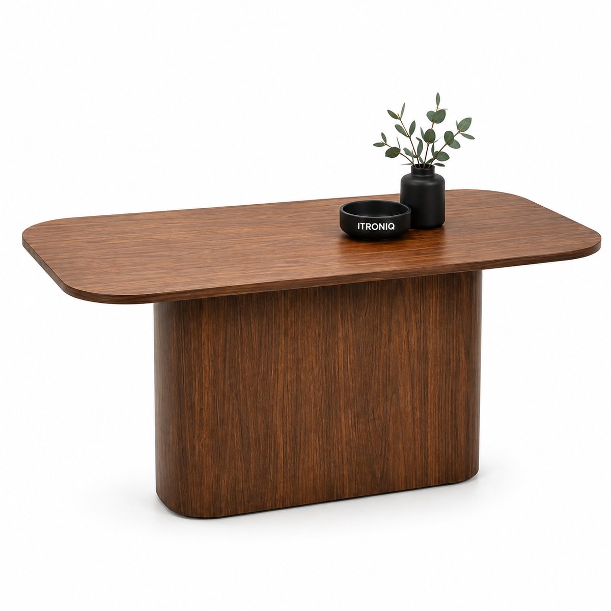 ITRONIQ Eettafel 160x90 CM - Houten Eettafel voor 4/6 Personen - Rechthoekige Tafel - Woonkamer - Modern Japandi Design - Bruin