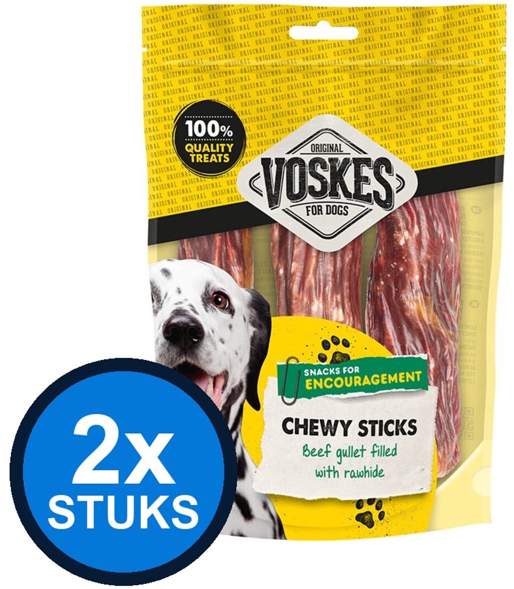 2x Voskes Runderluchtpijp met Rund - Hondensnack
