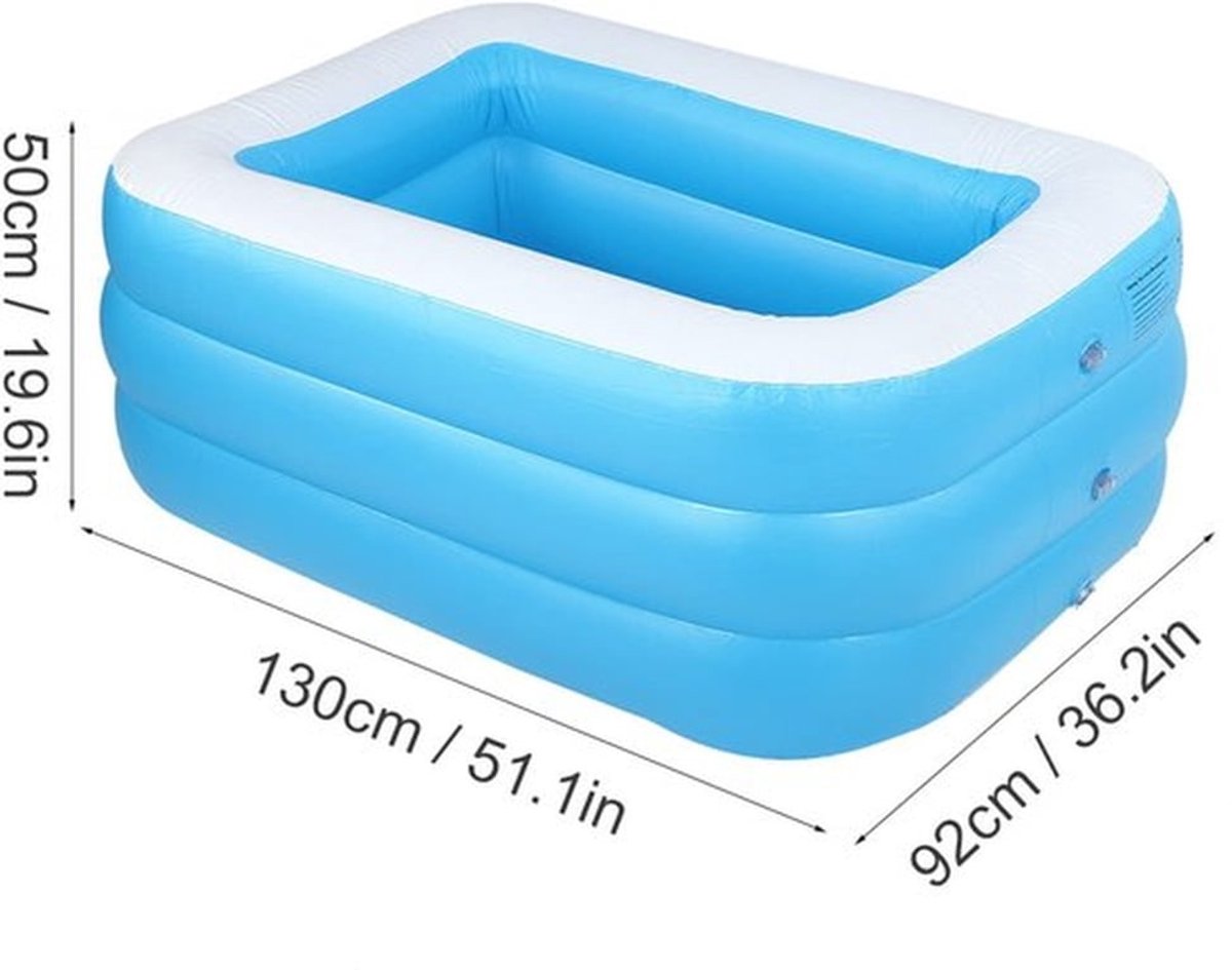 Kinderzwembad Groot - Opblaasbaar - Peuterbad - Veiligheidsontwerp - PVC - 130x92x50 cm - Opblaasbad