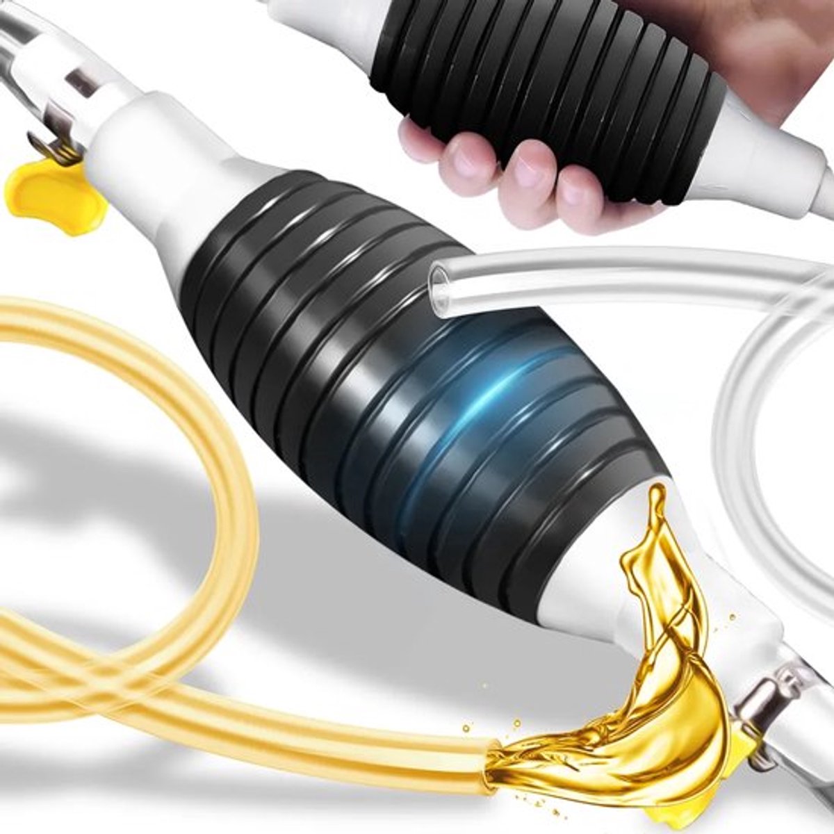 Universele opvoerpomp‑handpomp‑geschikt voor water, benzine, diesel, motorolie en andere vloeistoffen‑handopvoerpomp‑brandstofaanzuigpomp‑benzinepomp‑slanglengte 2‑meter