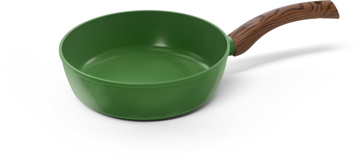 Cook & Pan - Hapjespan 28 cm - PFAS vrij - Inductie Keramisch - Non stick - 7 jaar garantie - Groen
