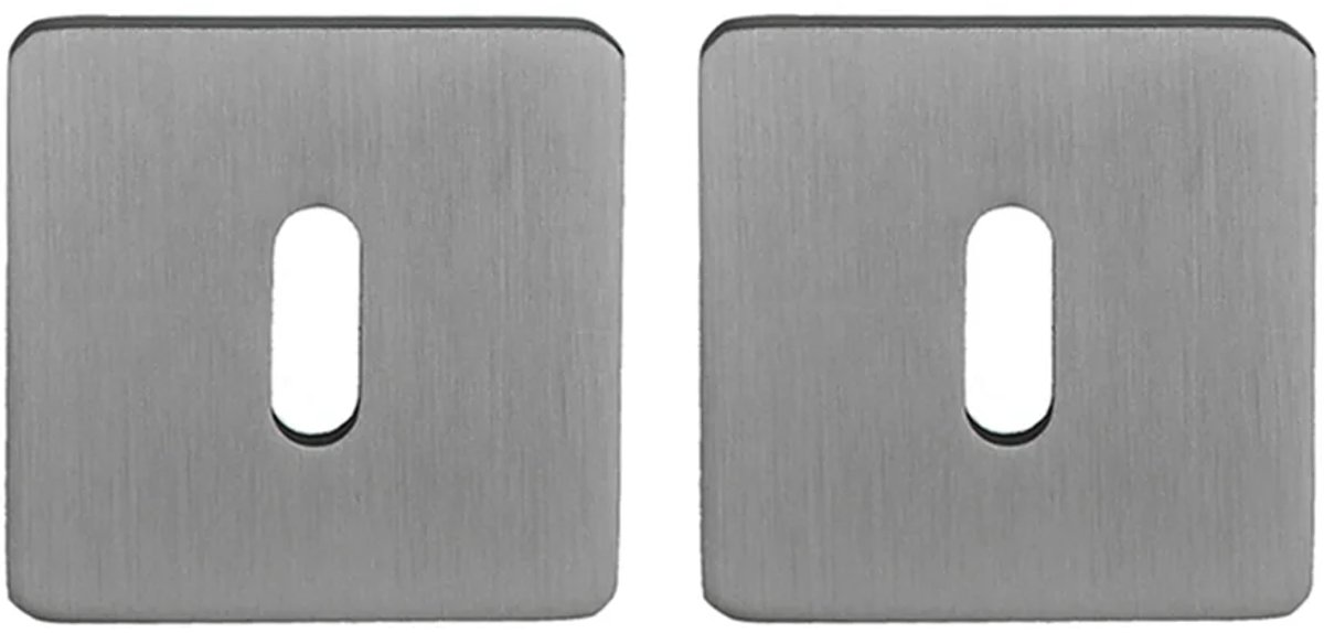 Sleutelrozet vierkant 55x3 mm ultra dunne rozet van 3mm gun metal PVD gecoat