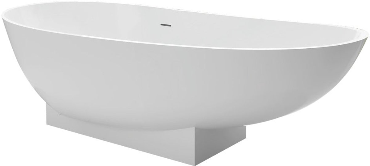 Vrijstaand Ligbad Sanitado Industry Earth solid surface 180x84cm mat wit