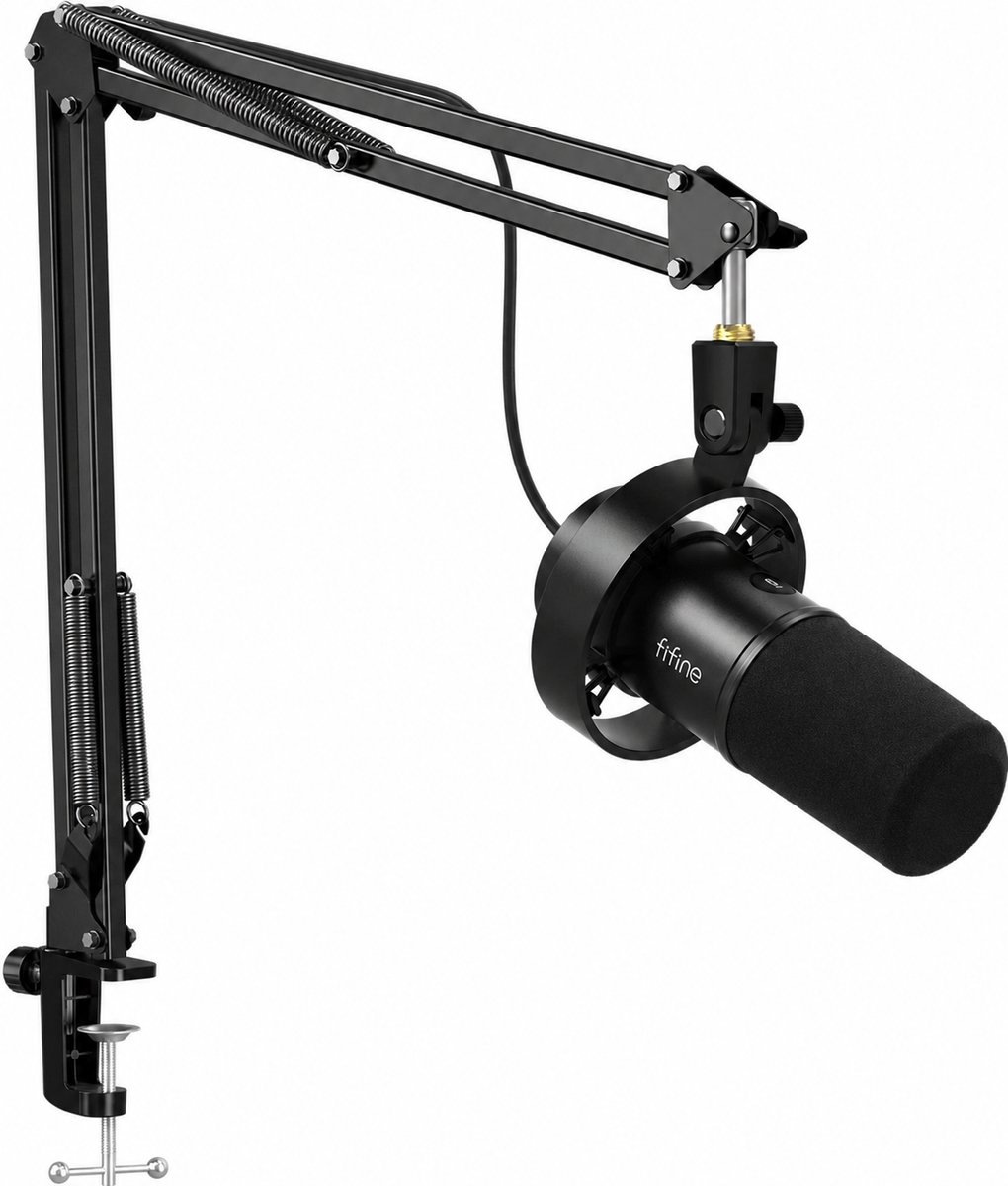 FIFINE K688CT - USB / XLR - Dynamische Microfoon - Met Boom Arm - Streaming - Podcasting - Gaming - Geschikt voor PS4 / PS5 / PC - Zwart