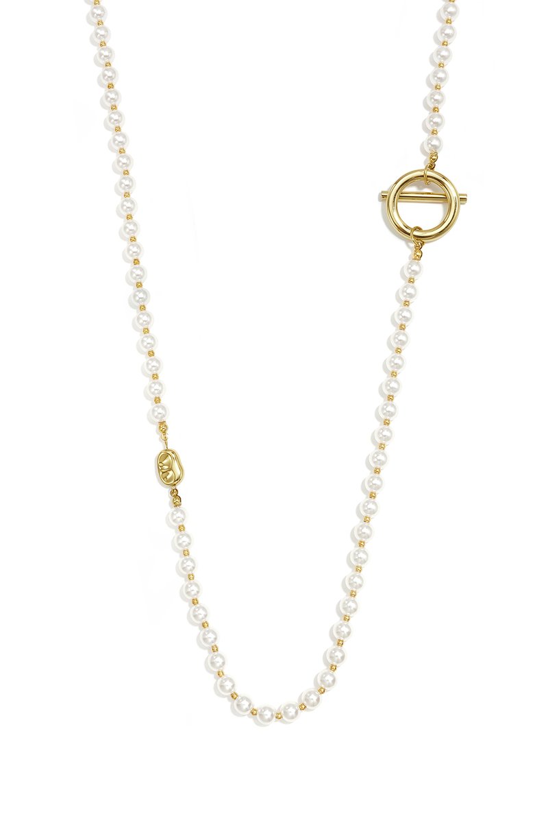 Lange Parelketting met Imitatieparels – Daily Simple Series - Goud