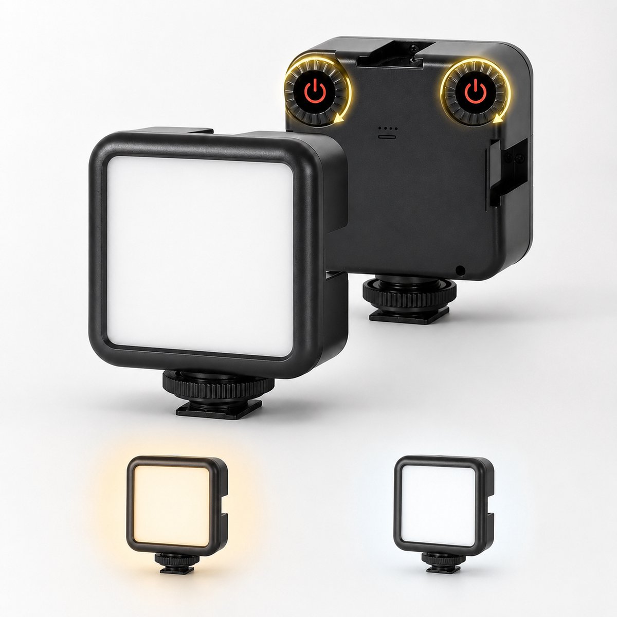LED Videolamp - Instelbare Kleurtemperatuur 3000K-6000K - Dimbaar Camera Licht - Oplaadbaar 2200mAh - Compact Video Licht voor Vlog - USB-C - YouTube / TikTok lamp - Zwart