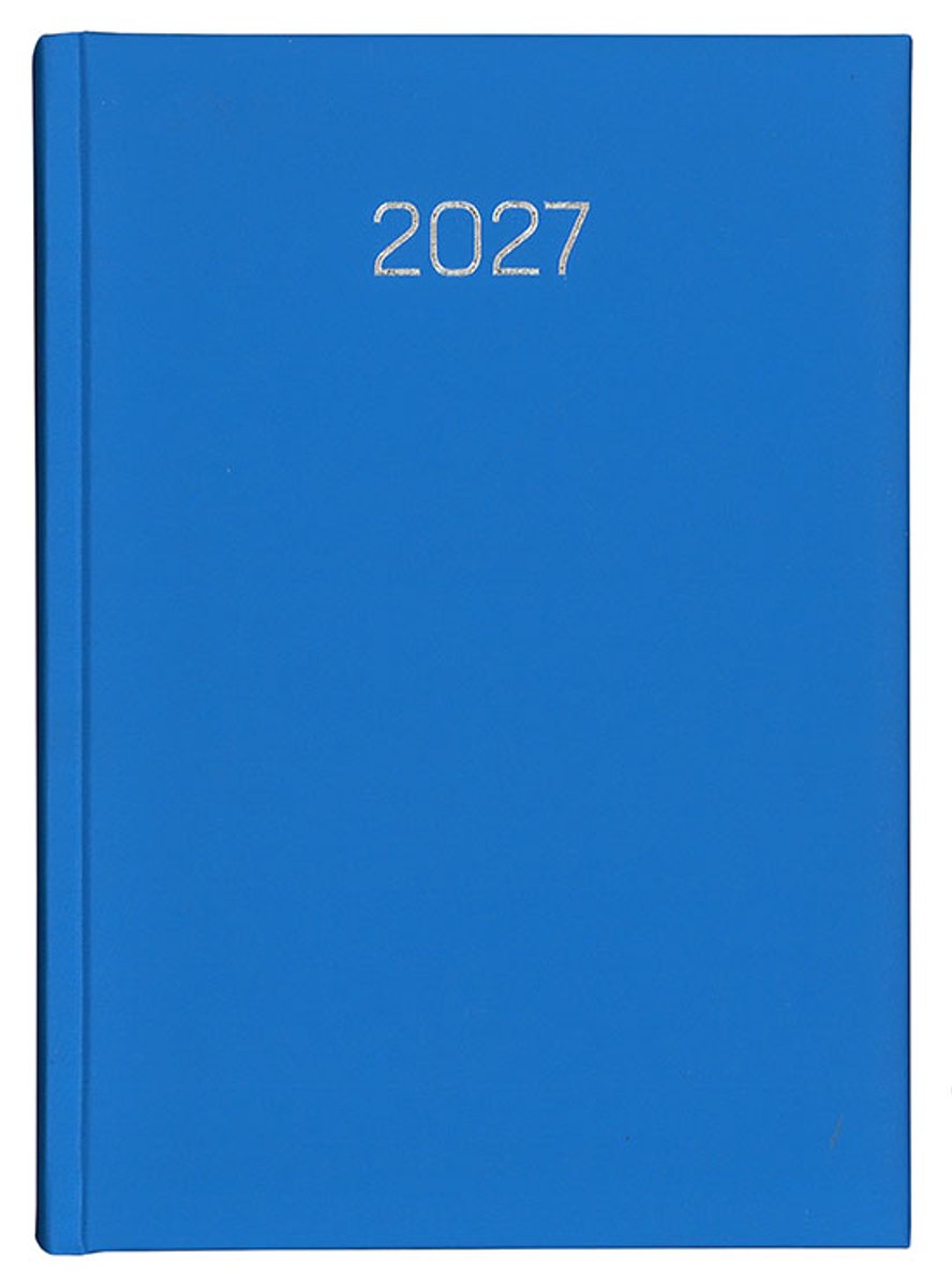 MGPcards - Bureau Dag-agenda 2027 - H42 Padua - formaat A5 - dag - 1 dag per pagina - 6-talig - Made in Italy - Gewatteerde omslag - 14.8 x 21 cm - Mat Blauw