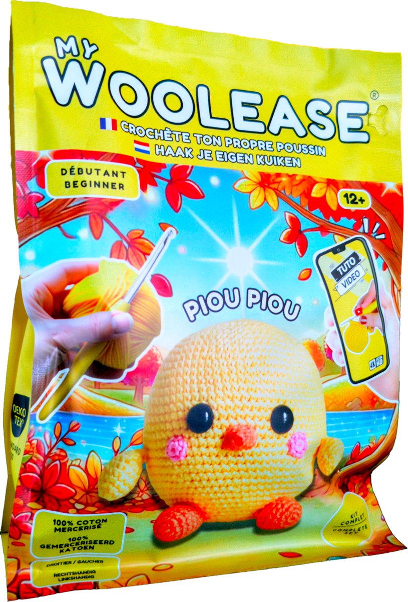 MY WOOLEASE - HAAKPAKKET - CROCHET KIT - PIOU PIOU THE CHICK - DIY - VANAF 12 JAAR OUD - GERONIMO GAMES
