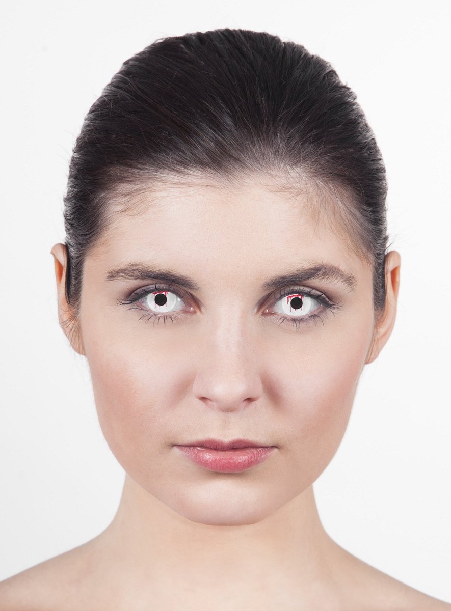 Bloedend Oog Wit Contactlens Met Sterkte