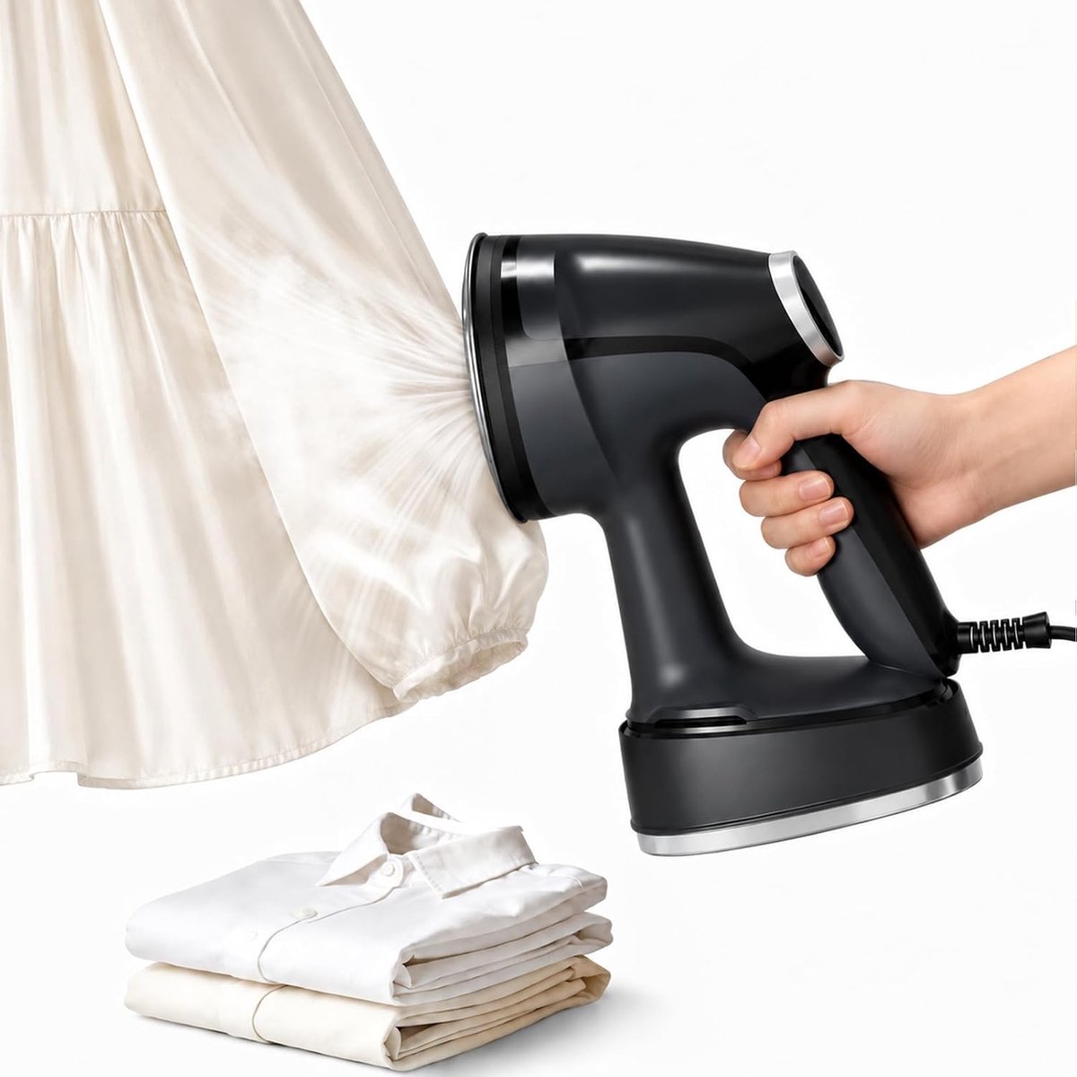Vacuümstoomapparaat voor kleding, 1200W handstoomapparaat | 2-in-1 stoomapparaat en strijkijzer, slimme automatische adsorptie, 15 seconden snel opwarmen, grote tank van 400 ml, vacuümstoomapparaat voor bediening met één hand