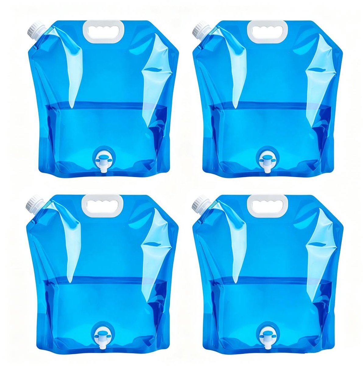 Ceruzo 4x Waterjerrycan -Tapkraan -Handvat - 10 Liter - Opvouwbaar -Noodvoorraad - Camping