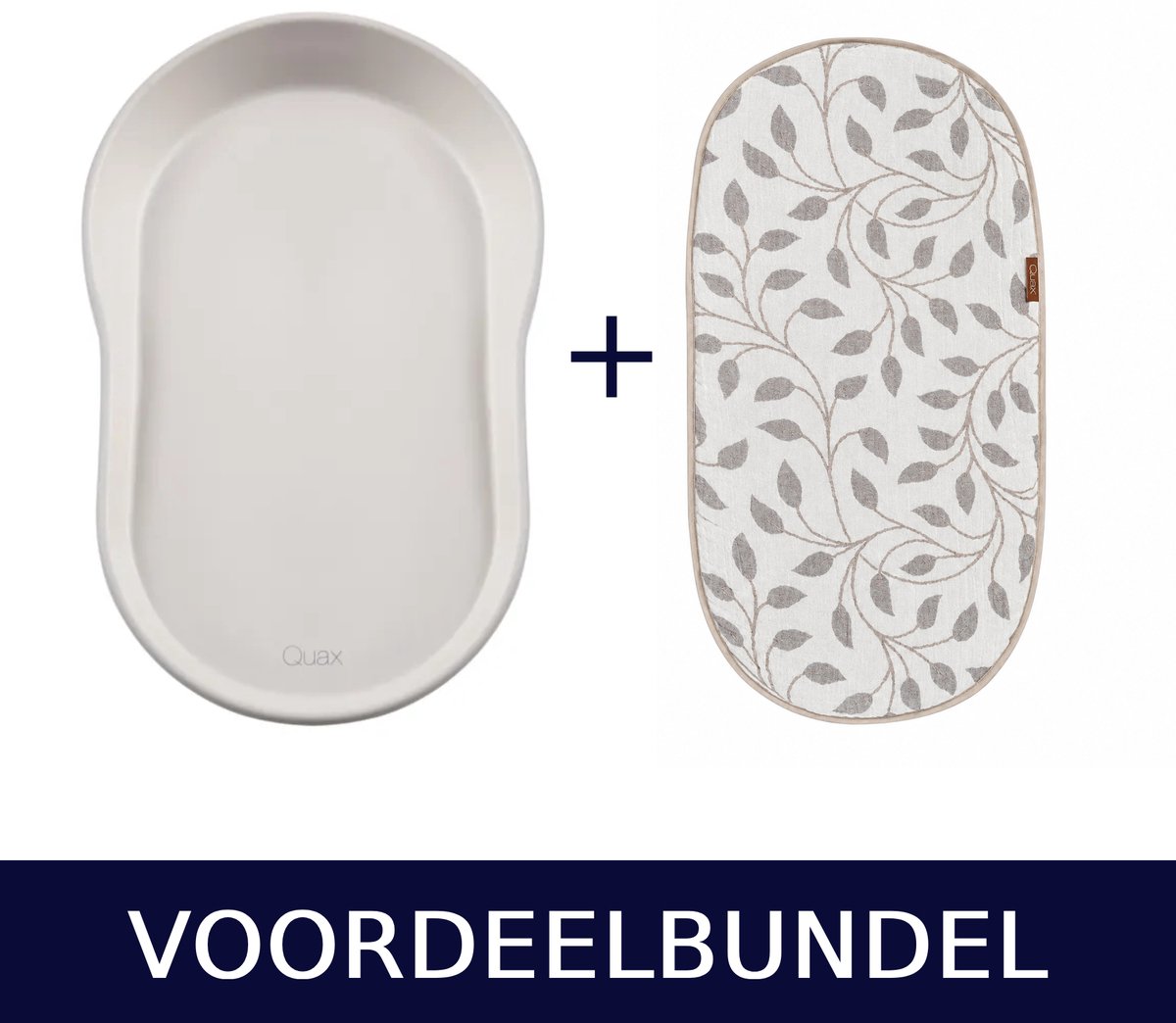 Quax Mamee Aankleedkussen Clay + Inlegkussen Natural Leaf – 2-delige Set