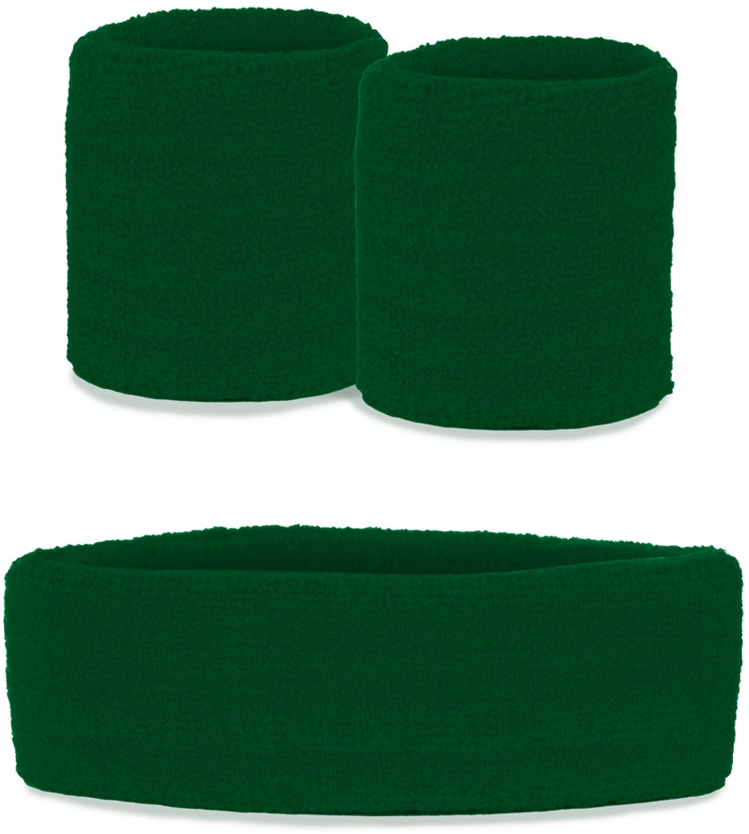 Zweetbandjes set groen 3-dlg