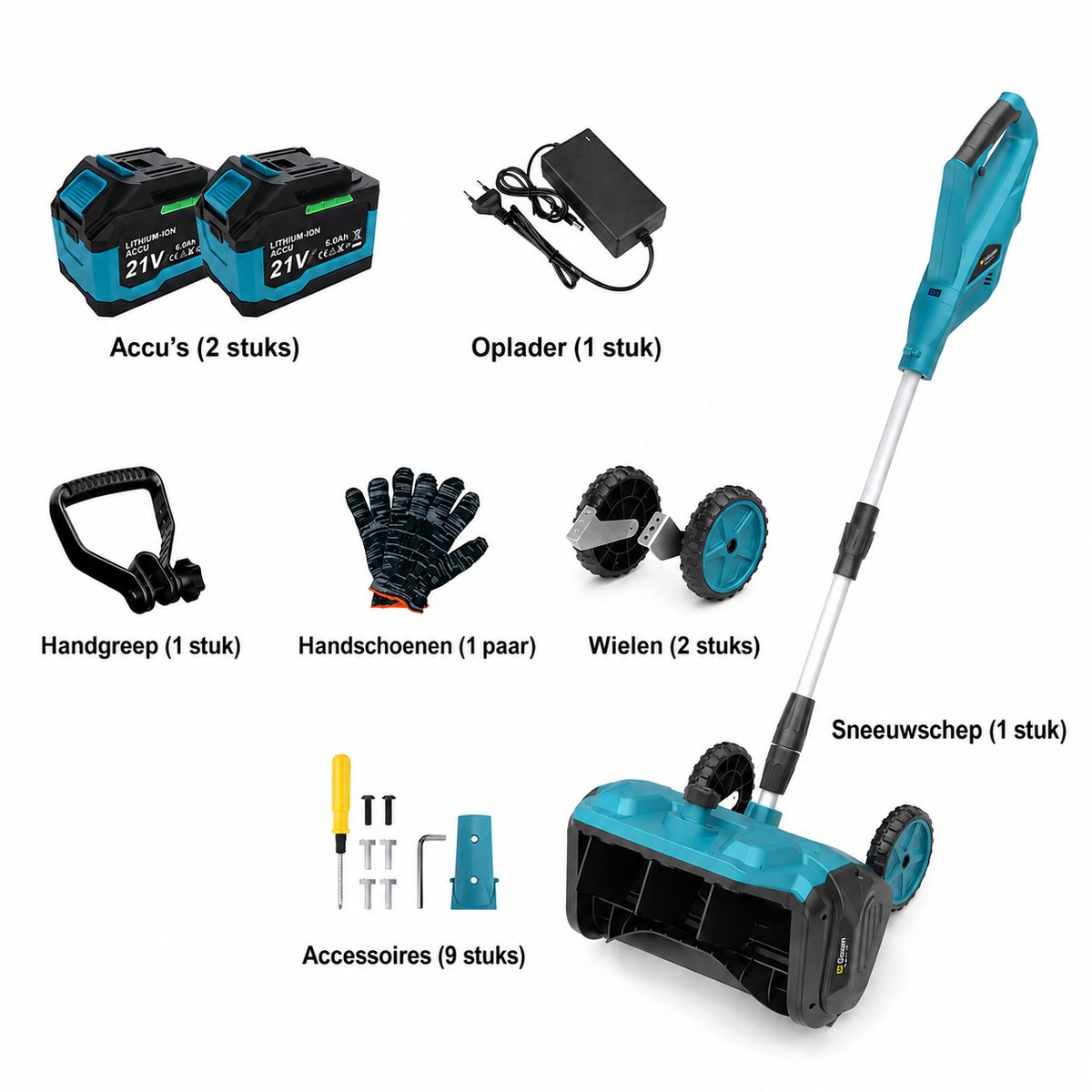 Sello! Elektrische sneeuwruimer – sneeuwblazer – sneeuwploeg – borstelloze motor – tot 18cm sneeuw – 3500 W – 25.000 rpm