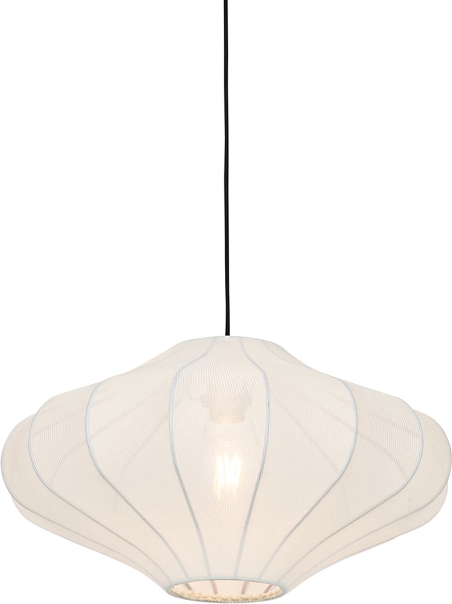 Qazqa smart led design hanglamp - Plu Smart - wit, rond, dimbaar, 50cm, ideaal als hal, keuken, woonkamer en slaapkamer lamp