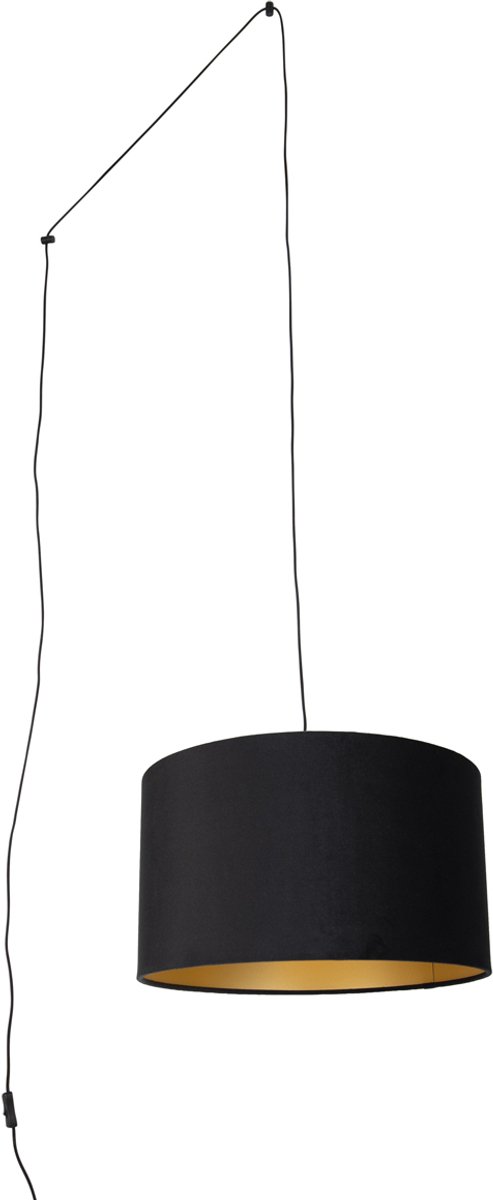 Qazqa eettafel moderne hanglamp - Cavalux - zwart goud, 35cm, ideaal als woonkamer en slaapkamer lamp