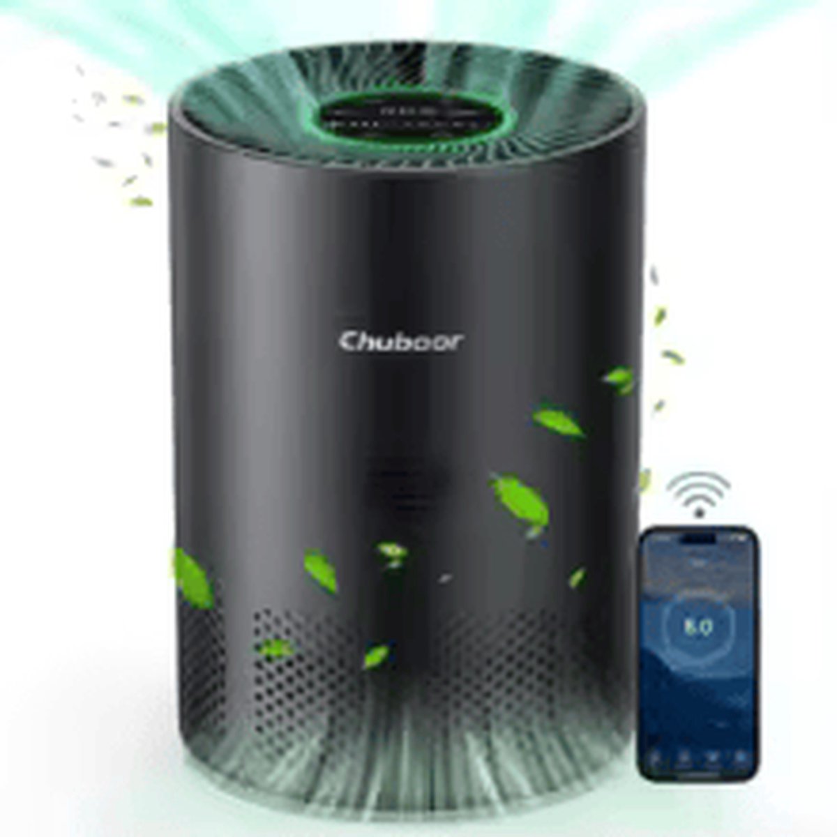 Reky Luchtreiniger - Luchtbevochtiger - Luchtverfrisser - Air purifier - App bediening – Hepa filter - 45 x 47.8 x 27,4 cm - Zwart