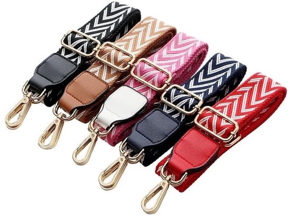 Schouderriem Verstelbaar 80-140 cm - Tassenriem - Schouderband voor Tas - Zachte Brede Schouderband - Duurzaam Polyester/Katoen - Metalen Haak - Tasriem
