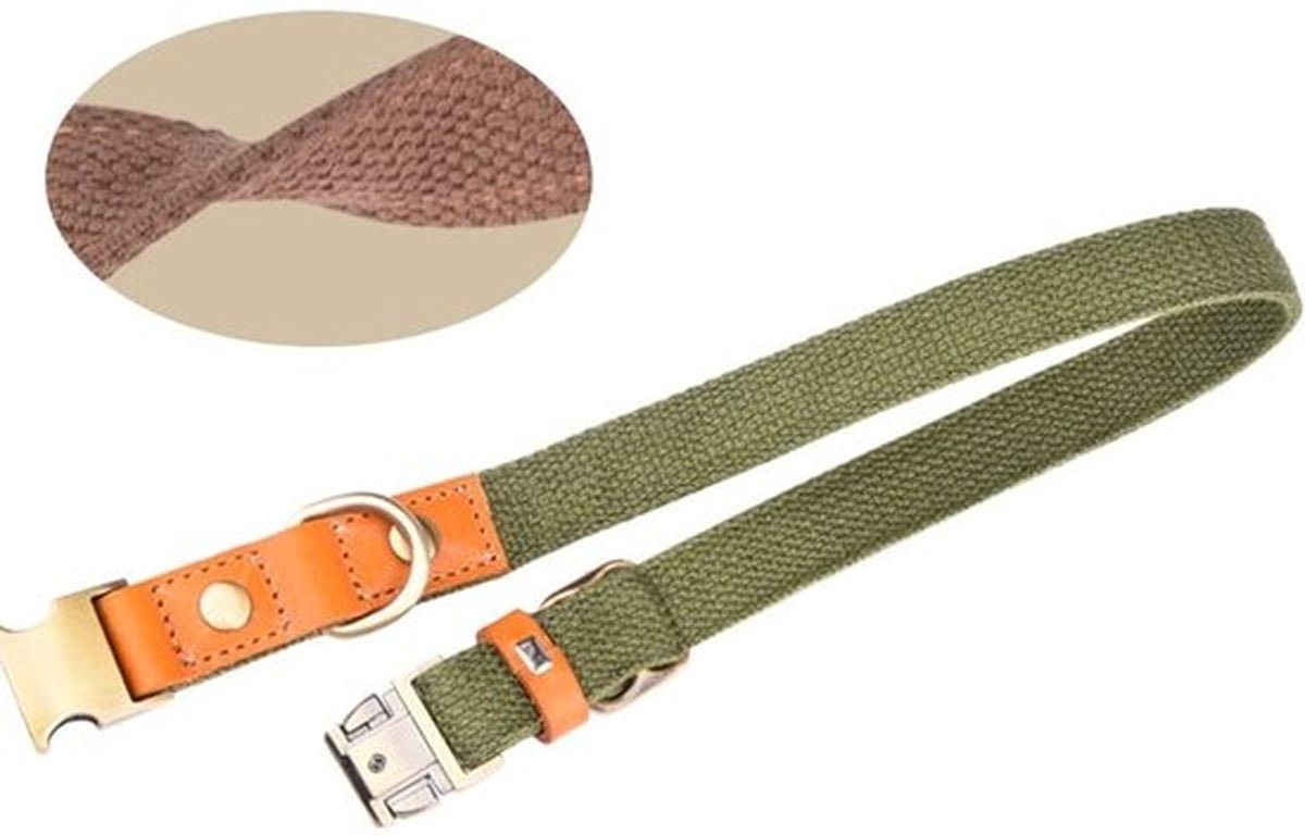 Halsband Verstelbaar - Hondenriem - Nylon Leer - Veiligheidsgesp - Lichtgewicht - Ademend Materiaal - Hondenhalsband