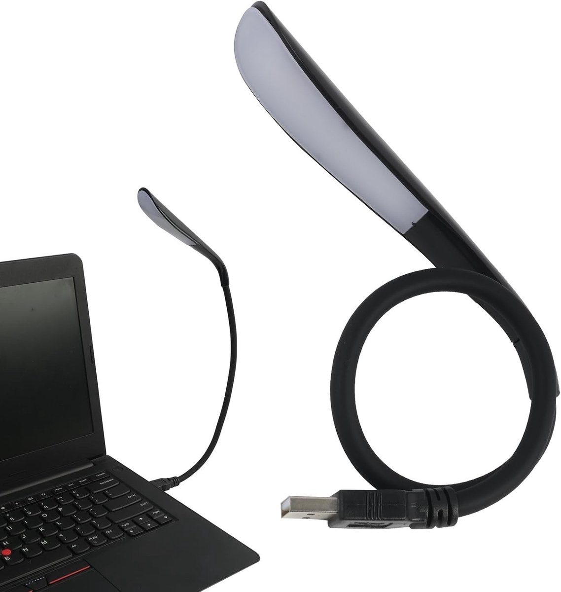Dimbaar USB Licht - Zwart - Draagbare LED Lamp met Flexibele Zwanenhals - Voor Laptop en Toetsenbord