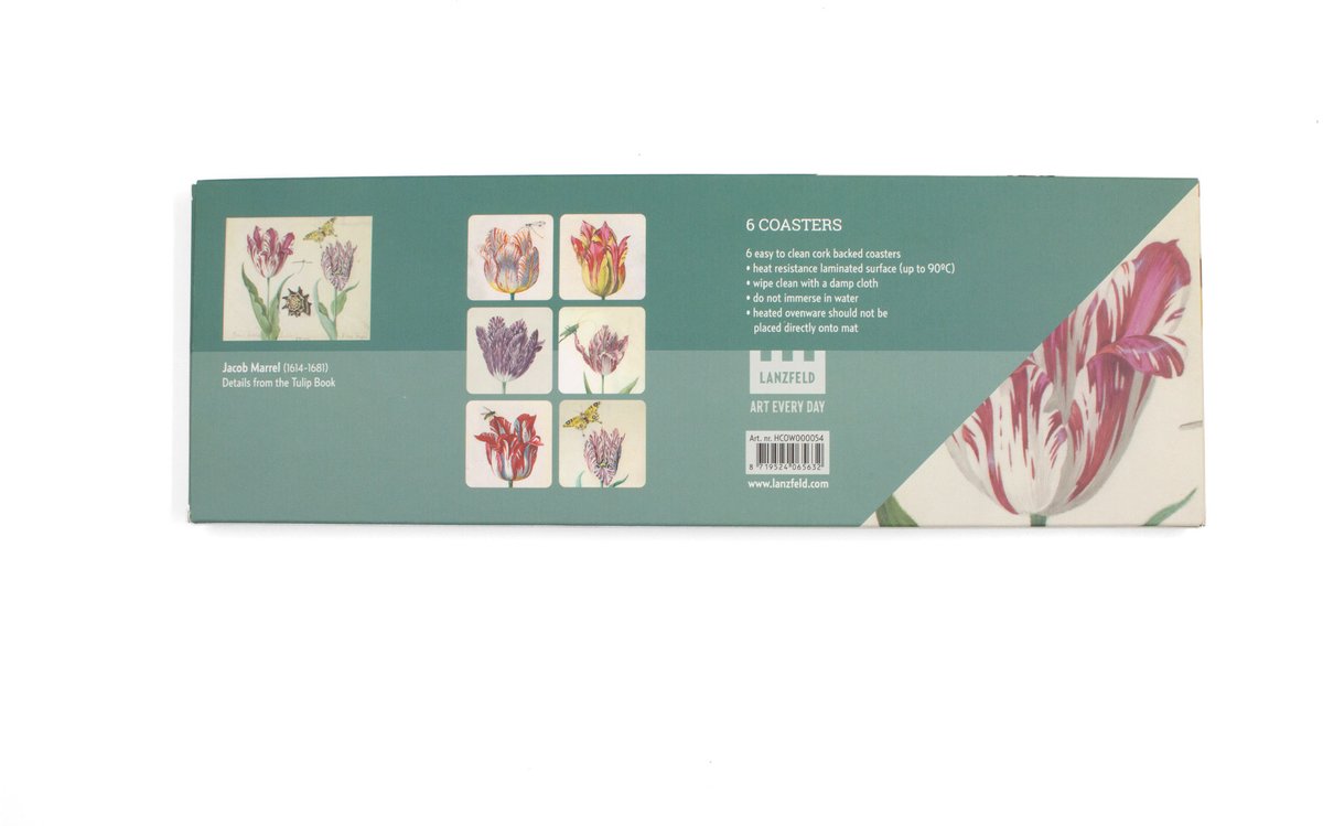 Lanzfeld - Onderzetters - Set van 6 - Kurk - Jacob Marrel - Tulpen