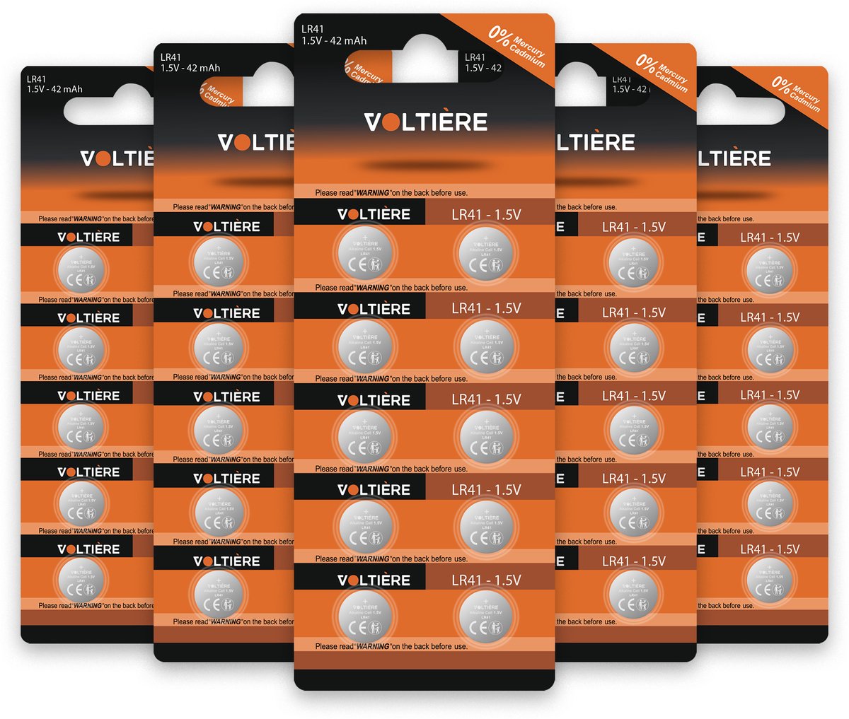 Voltière 50-Pack LR41 Batterij - AG13 Knoopcel Batterijen - LR41 Knoopcelbatterij - 50 Stuks