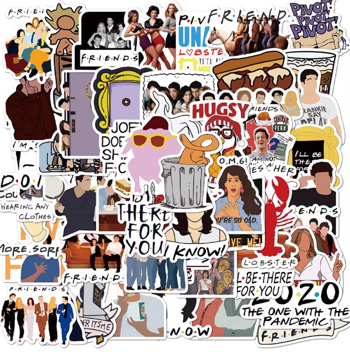 Friends TV show stickers - 50 stuks - deco stickers- laptop stickers - knutselen - bullet journal stickers