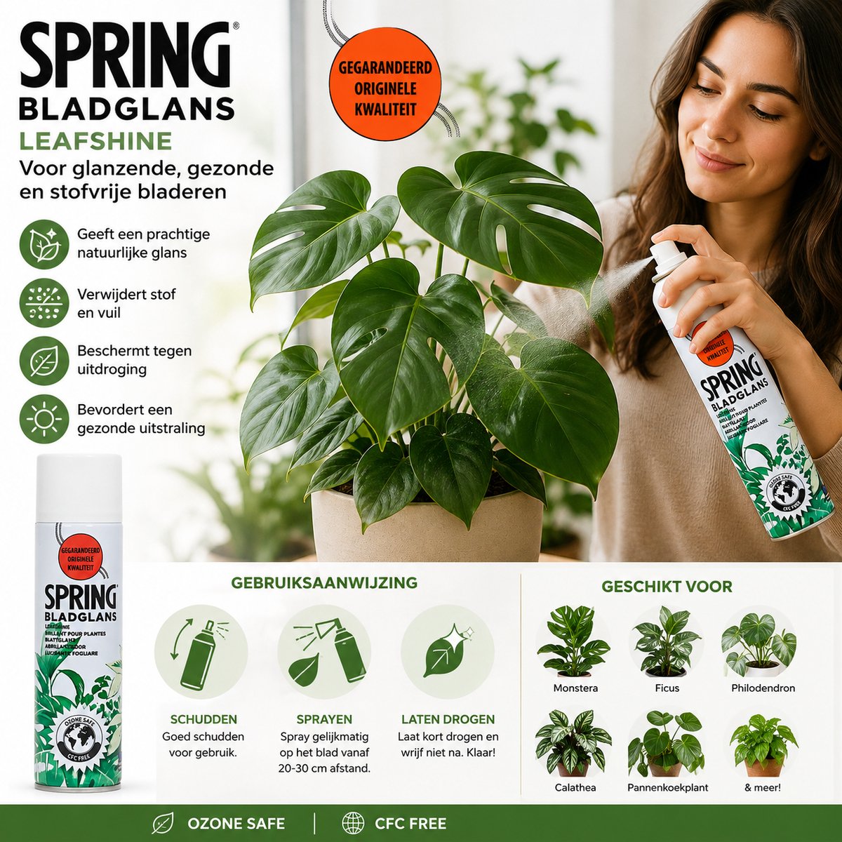 Ferrarium.nl Spring Bladglans - 750ml - Voor glanzende bladeren van kamer- en kantoorplanten