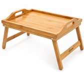 Sounix Bedtafel - 50x30x25cm - Laptoptafel - Inklapbaar - Banktafel - Ontbijttafeltje - Bamboe