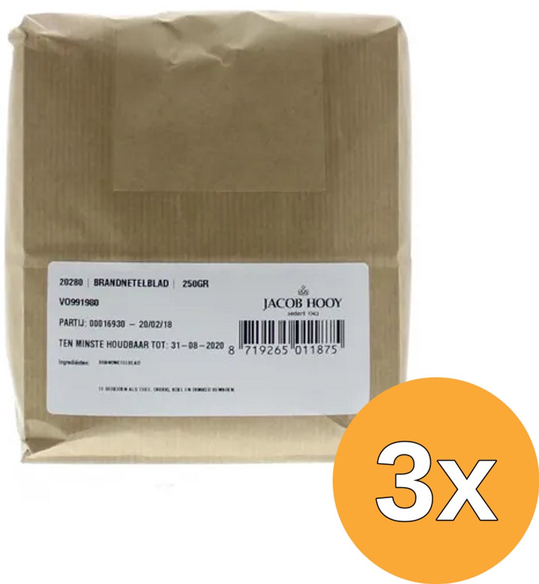3x Jacob Hooy Brandnetelblad Gesneden (250 gr)