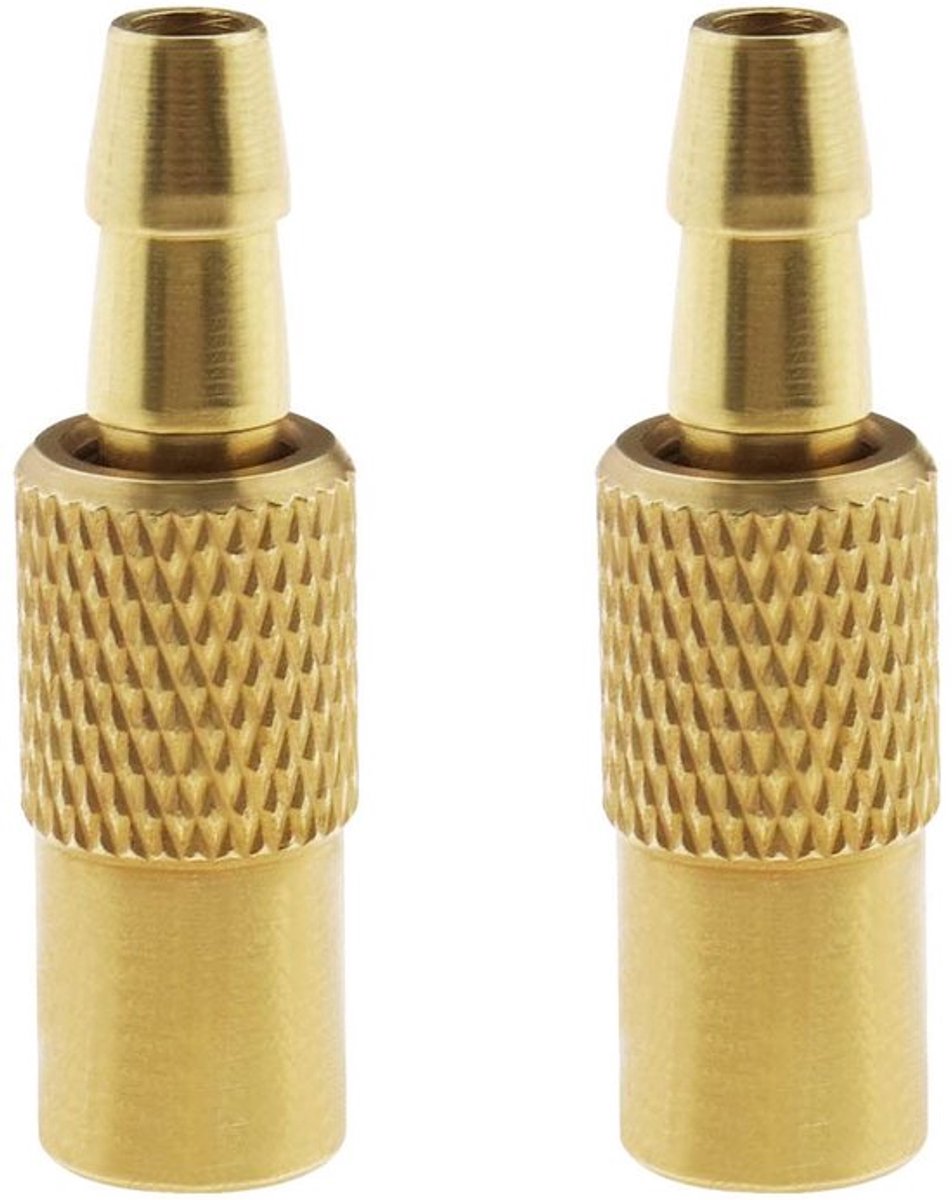 Bandenpomp Klep Connector - 2x Bandeninflatie Mondstuk - Messing - Antislip - Waterdicht - 6mm Buitendiameter