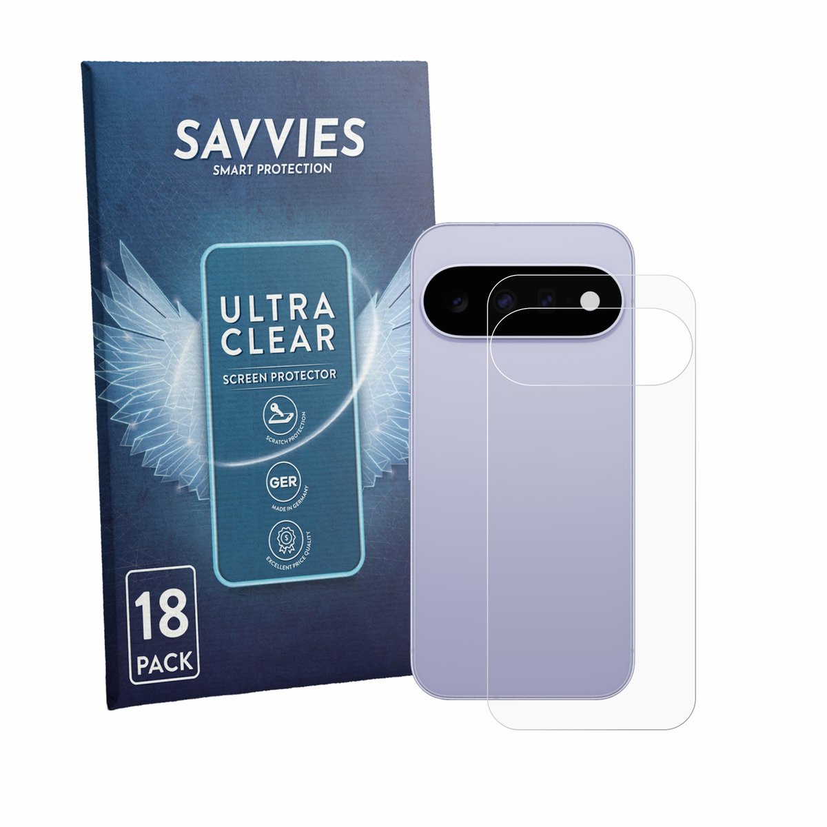 Savvies - Screenprotector voor Google Pixel 11 (Achterkant) - Folie Beschermfolie transparant 18 Stuks