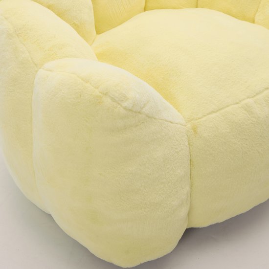 HAUSS SPOLE Fauteuil - Lotusvormig Compact Design - Zachte Velvet Bekleding - Voor Woonkamer En Slaapkamer - Geel van HAUSS SPOLE — afbeelding 5