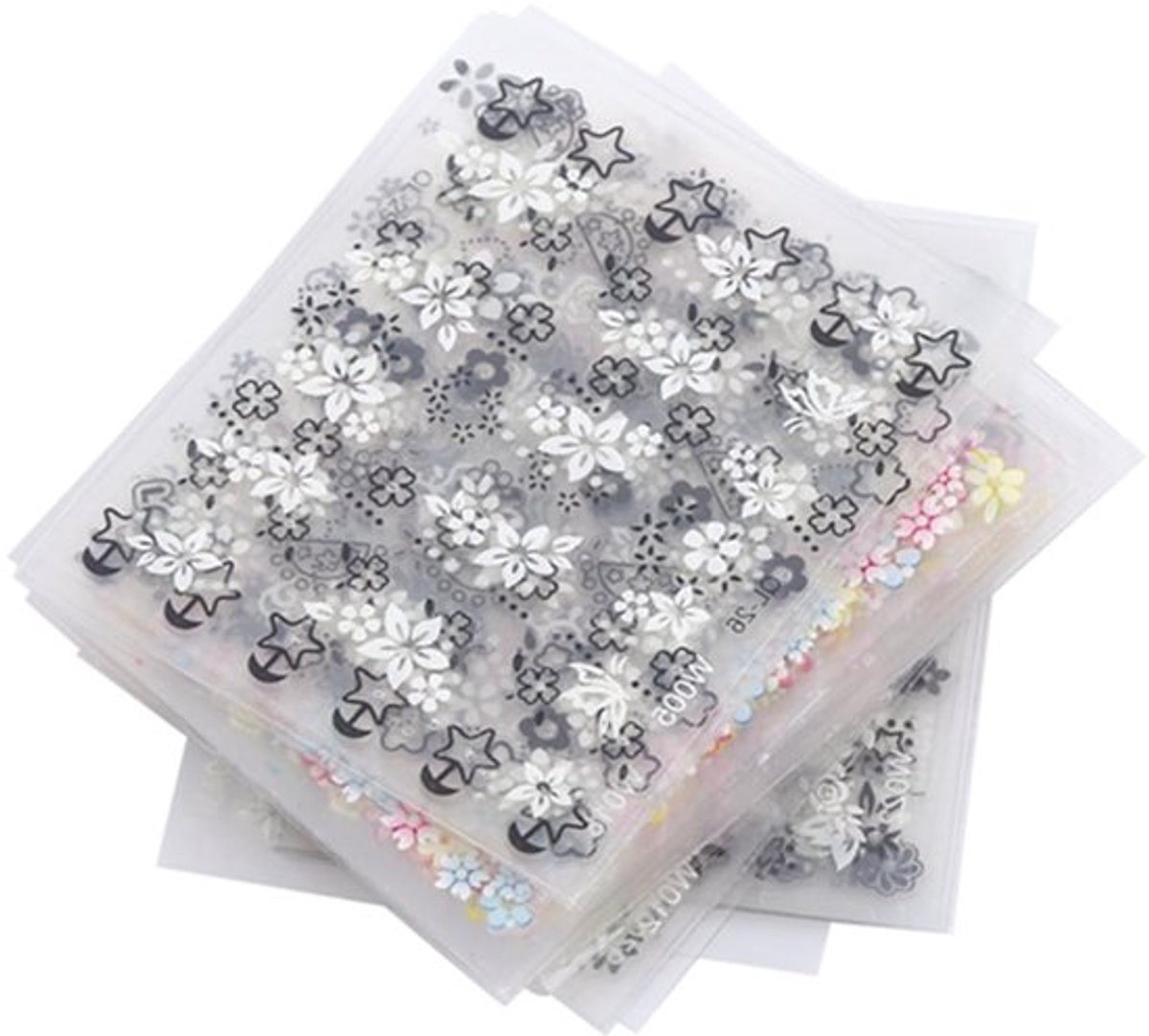 Nagelstickers 50 Vellen - 3D Nail Art Stickers - Zelfklevende Nageldecoraties - PVC Materiaal - DIY Nail Art Supplies - Bloemdesign